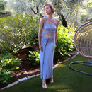 THE ANYWHERE WRAP SKIRT crystal blue