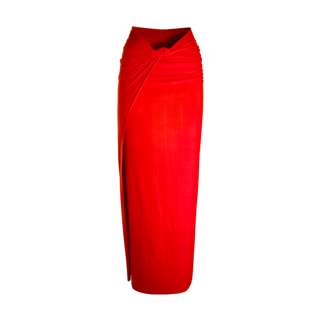 THE ANYWHERE WRAP SKIRT tomato